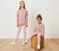 2 Kinder-Sweatshirts mit angerauter Innenseite, rosa