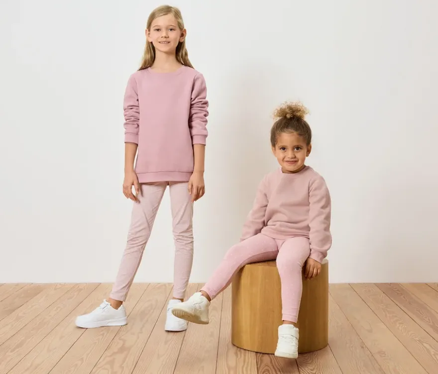 2 Kinder-Sweatshirts mit angerauter Innenseite, rosa