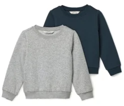 2 Kinder-Sweatshirts mit angerauter Innenseite, blau