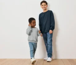 2 Kinder-Sweatshirts mit angerauter Innenseite, blau