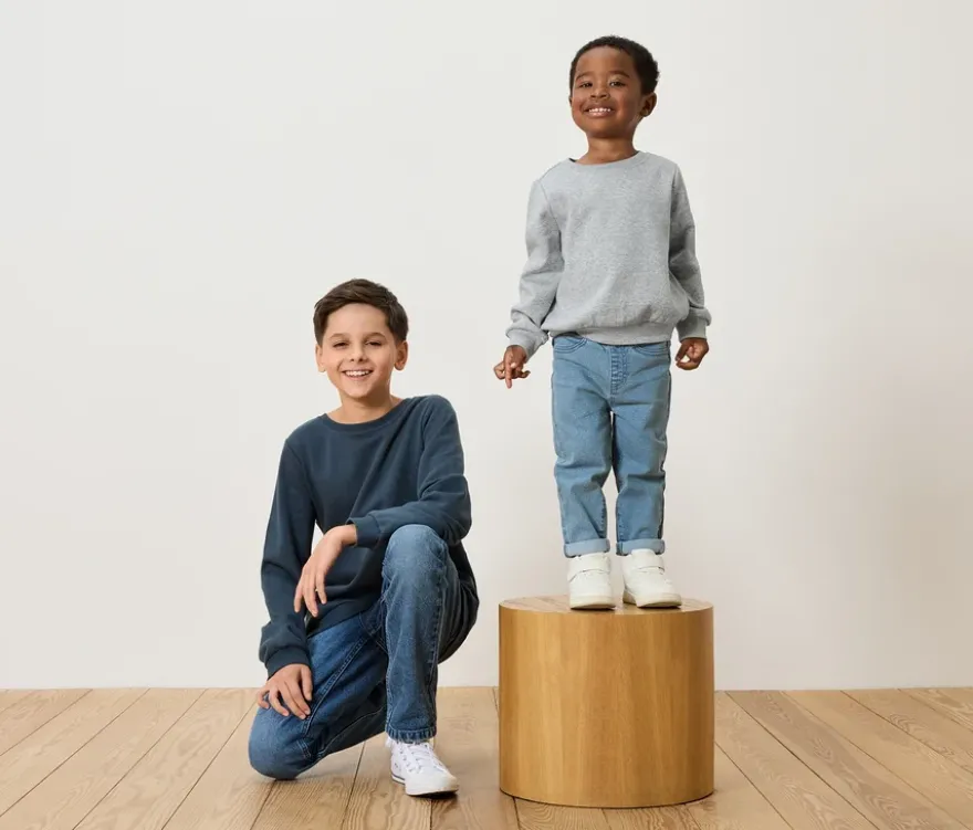 2 Kinder-Sweatshirts mit angerauter Innenseite, blau