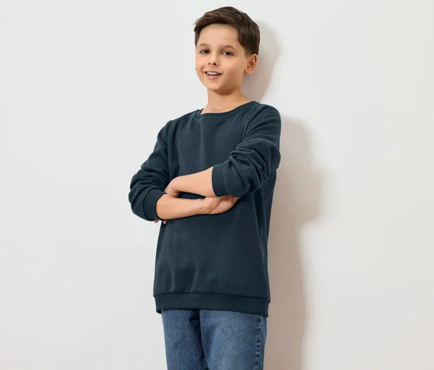 2 Kinder-Sweatshirts mit angerauter Innenseite, blau