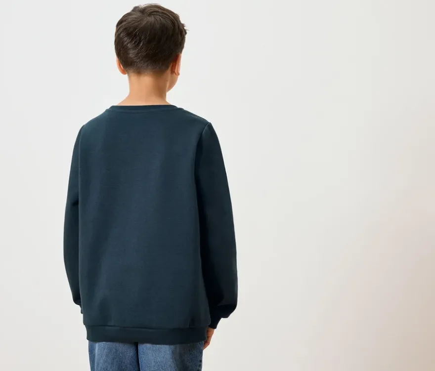 2 Kinder-Sweatshirts mit angerauter Innenseite, blau