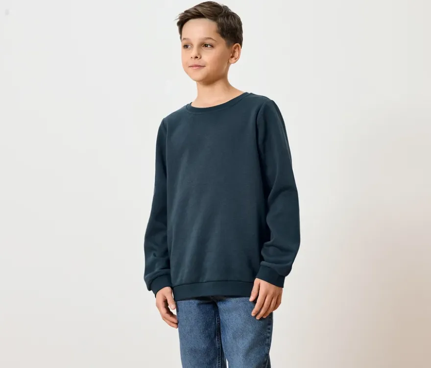 2 Kinder-Sweatshirts mit angerauter Innenseite, blau