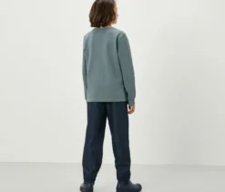 2 Kinder-Sweatshirts mit angerauter Innenseite, blau und salbei