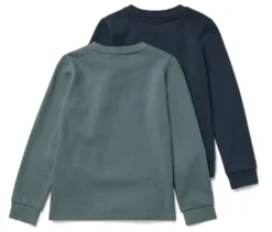 2 Kinder-Sweatshirts mit angerauter Innenseite, blau und salbei