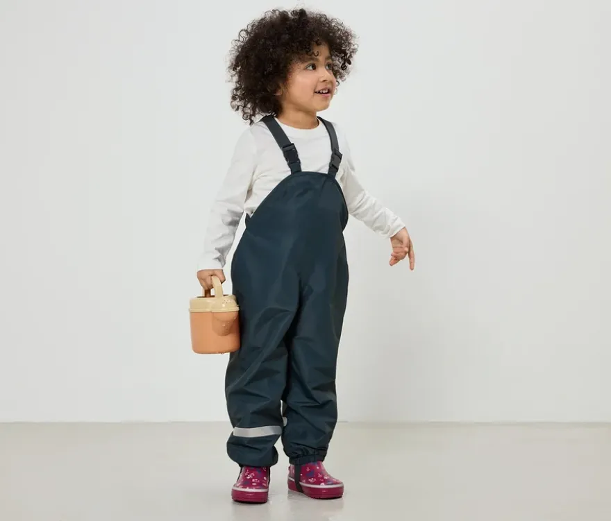 Kinder-Thermo-Regenhose mit Fleecefutter, dunkelblau