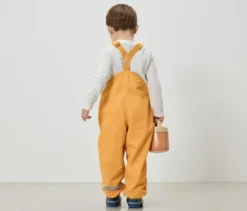 Kinder-Thermo-Regenhose mit Fleecefutter, gelb