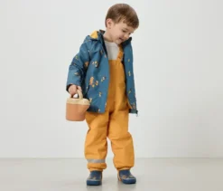Kinder-Thermo-Regenhose mit Fleecefutter, gelb
