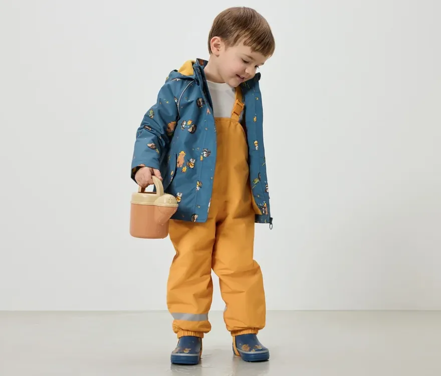 Kinder-Thermo-Regenhose mit Fleecefutter, gelb