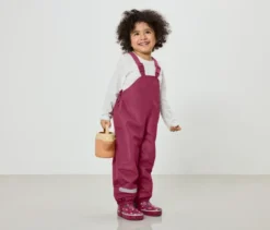 Kinder-Thermo-Regenhose mit Fleecefutter, beere