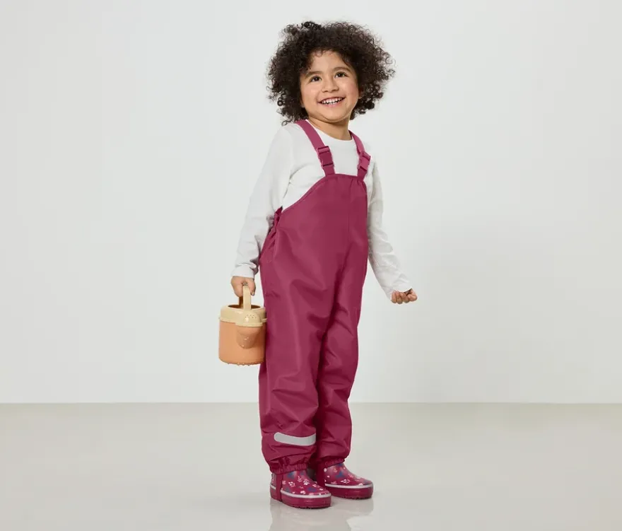 Kinder-Thermo-Regenhose mit Fleecefutter, beere