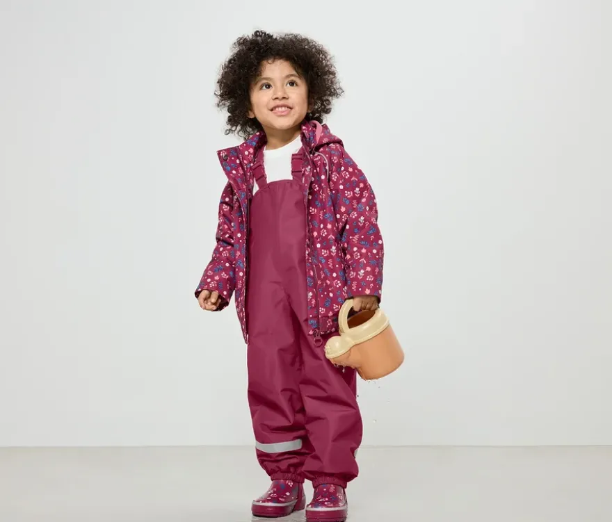 Kinder-Thermo-Regenhose mit Fleecefutter, beere