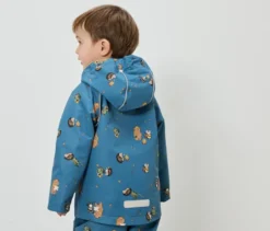 Kinder-Thermo-Regenjacke mit Fleecefutter, Waldtiere