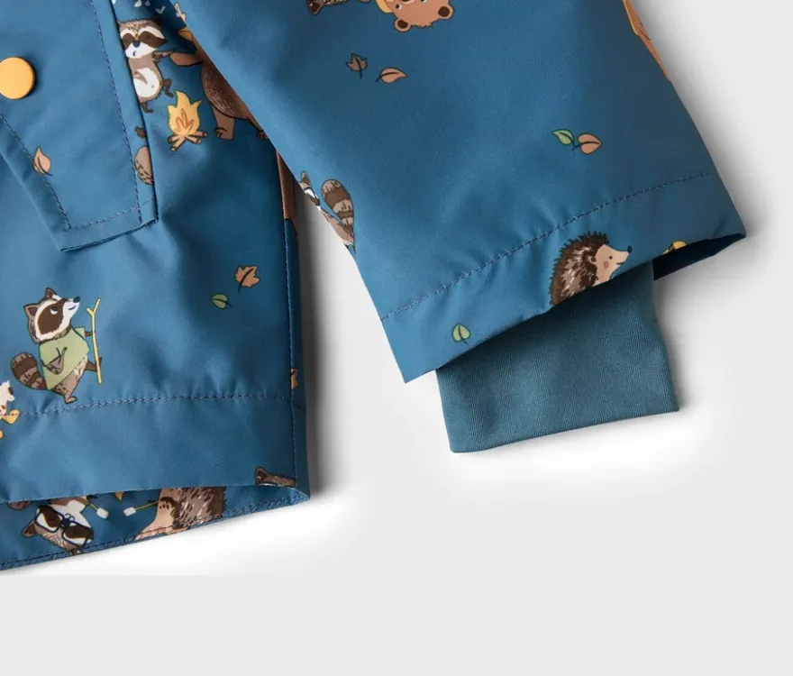 Kinder-Thermo-Regenjacke mit Fleecefutter, Waldtiere