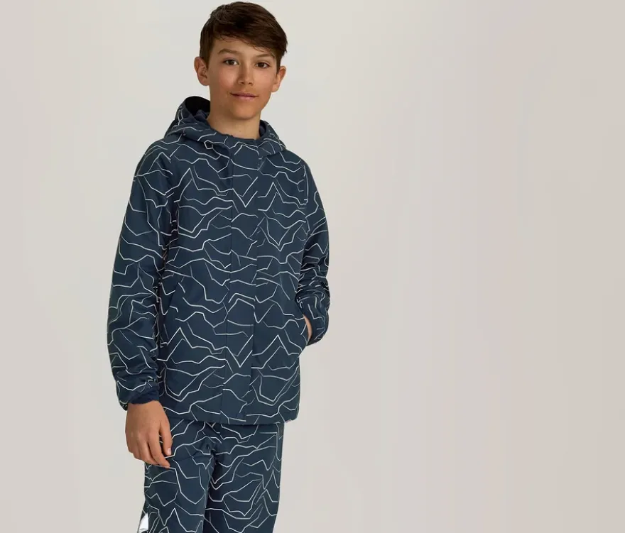 Kinder-Thermo-Regenjacke mit reflektierendem Print
