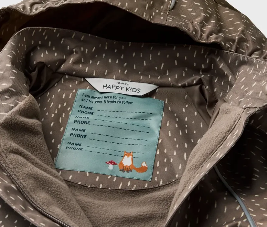 Kinder-Thermo-Regenjacke mit Fleecefutter
