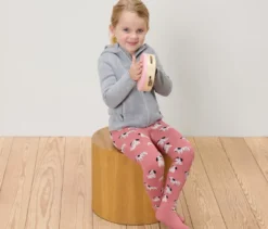 2 Kinder-Thermostrumpfhosen, rosa und grau