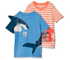 2 Kinder-T-Shirts mit Applikation