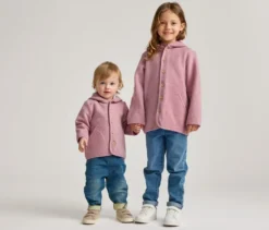 Kinder-Walkjacke mit Merinowolle, rosa