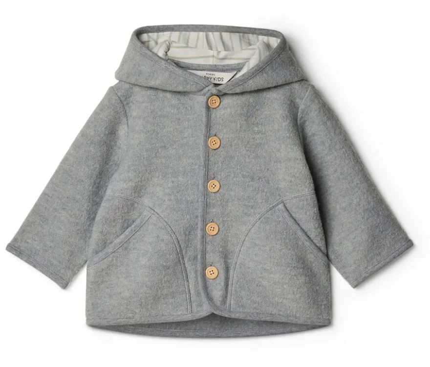 Kinder-Walkjacke mit Merinowolle, grau