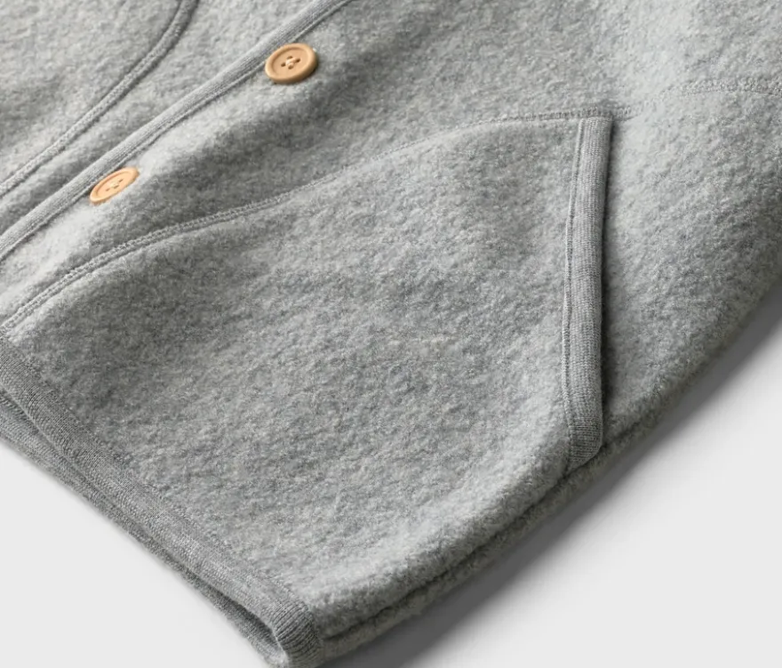 Kinder-Walkjacke mit Merinowolle, grau