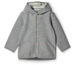 Kinder-Walkjacke mit Merinowolle, grau