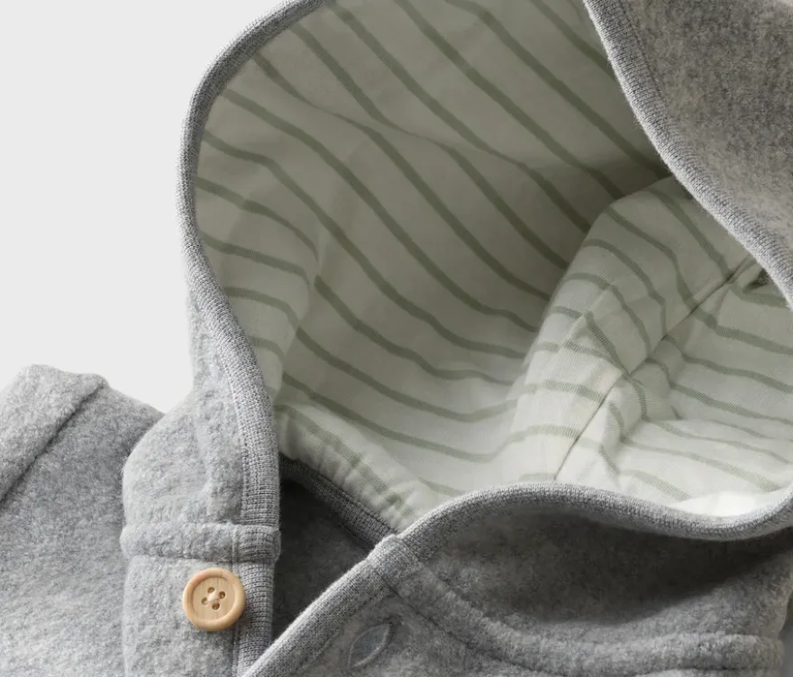 Kinder-Walkjacke mit Merinowolle, grau