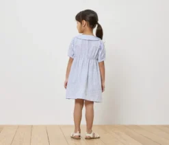 Kinder-Webkleid mit Bubi-Kragen