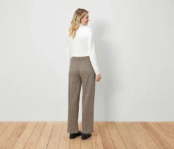 Komfort-Palazzohose mit Hahnentritt-Jacquard