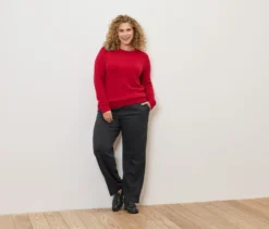 Komfort-Palazzohose mit Jacquard