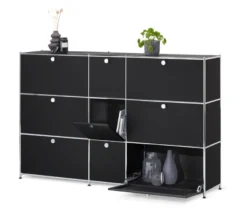 Kommode »CN3« mit 9 Klappen, schwarz