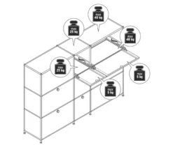 Kommode »CN3« mit 9 Klappen, schwarz