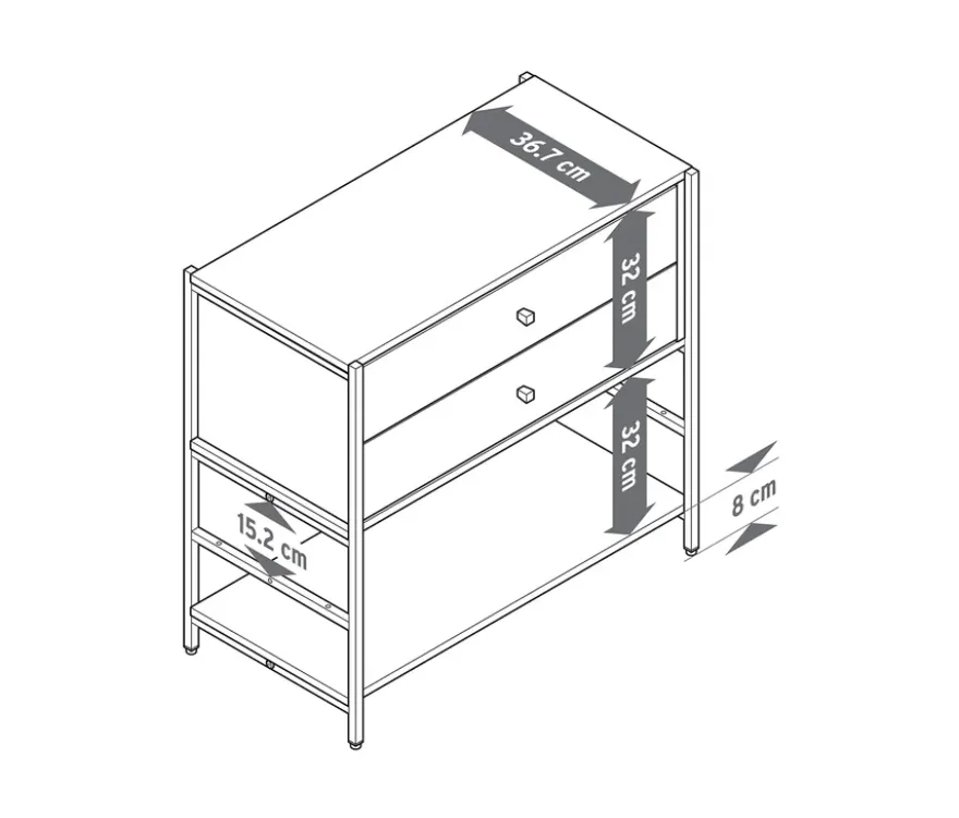 Kommode »GRADE« mit 2 Schubladen, Holzoptik