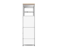 Kommode Metall »CN3« mit Holzplatte, 1 Kleiderstange, 1 Klappenfach und 3 Schubladen, weiß