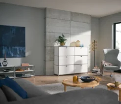 Kommode Metall »CN3« mit 6 Klappenfächern, groß, weiß