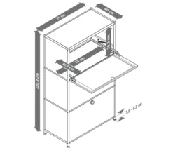 Kommode Metall »CN3« mit 3 Klappenfächern, salbei