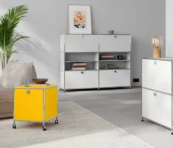 Kommode Metall »CN3« mit 4 Klappenfächern, weiß