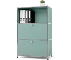 Kommode Metall »CN3« mit 2 Klappenfächern, salbei