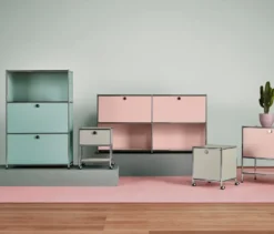 Kommode Metall »CN3« mit 2 Klappenfächern, salbei