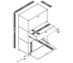 Kommode Metall »CN3« mit 2 Klappenfächern und 2 Schubladen, taupe