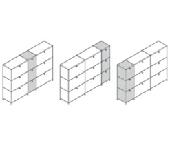 Kommode Metall »CN3« mit 9 Klappenfächern, taupe