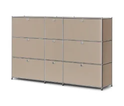 Kommode Metall »CN3« mit 9 Klappenfächern, taupe