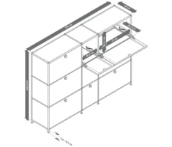 Kommode Metall »CN3« mit 9 Klappenfächern, taupe