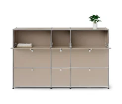 Kommode Metall »CN3« mit 9 Klappenfächern, taupe