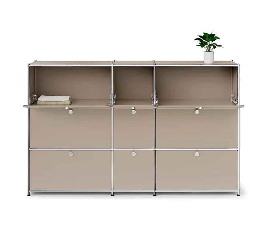 Kommode Metall »CN3« mit 9 Klappenfächern, taupe