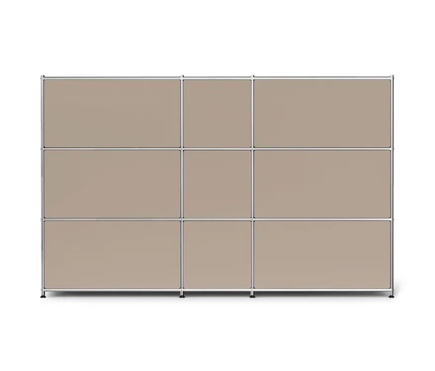 Kommode Metall »CN3« mit 9 Klappenfächern, taupe