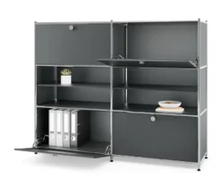 Kommode Metall »CN3« mit 4 Klappenfächern, grau
