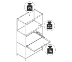 Kommode Metall »CN3« mit 2 Klappenfächern, weiß