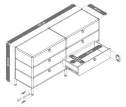 Kommode Metall »CN3« mit 6 Schubladen, weiß